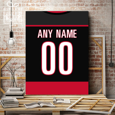 Carolina Jersey Custom Canvas Print Wall Art for Boy Girl Men Women Hockey Personalized Canvas Art